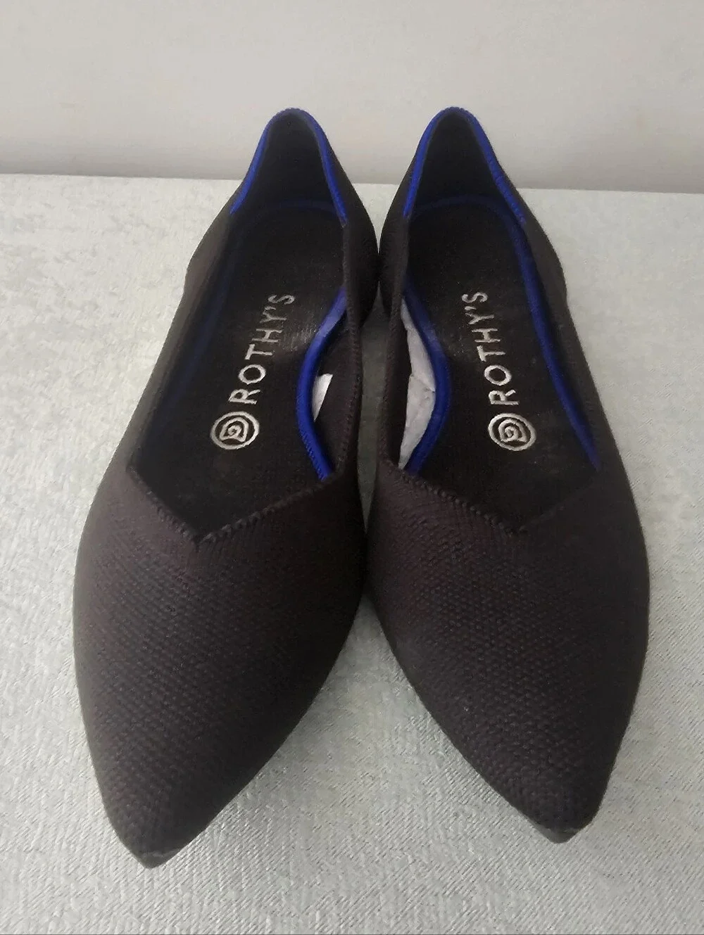 Rothy’s Womens The Point Ballet Flats Shoes Sz 8 Black Slip On Comfort Work